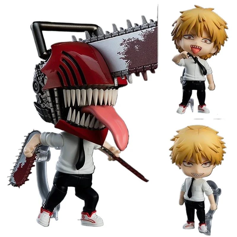 Figurka kolekcjonerska 10cm Q Version Anime Chainsaw Man Denji Pochita Nendoroid 1560, model do dekoracji biurka, ozdoba, prezent. — 2