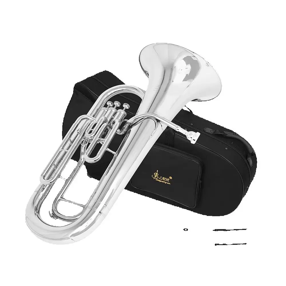 SLADE B Flat Euphonium Bb 3-key Brass Baritone Horn Lacquered Gold Euphonium Professional Brass Instrument With Case Strap