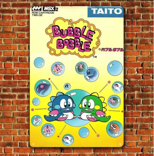 1g,Bubble Bobble Retro Video Game Metal Poster - 20x30cm
