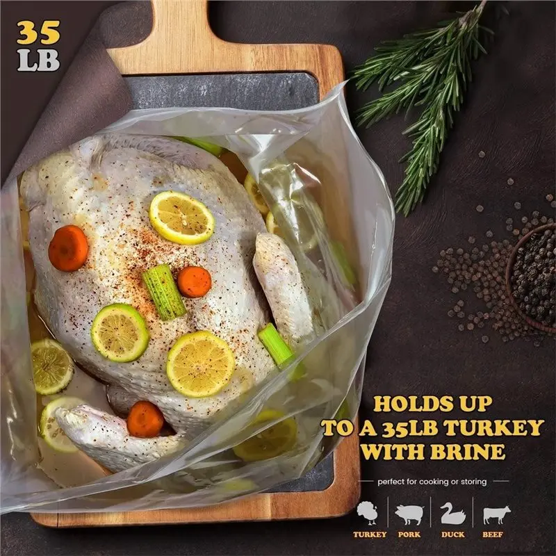 M11K-Brine Bags For Turkey, Ham, Beeft- Double Track Zippers& Thickened Materials, 6PCS 26