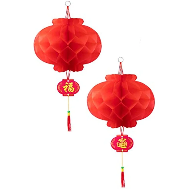 

10PCS Red Paper Lantern Hanging Lanterns for Chinese Spring Festival Wedding Celebration Lantern Festival Festive Decoration