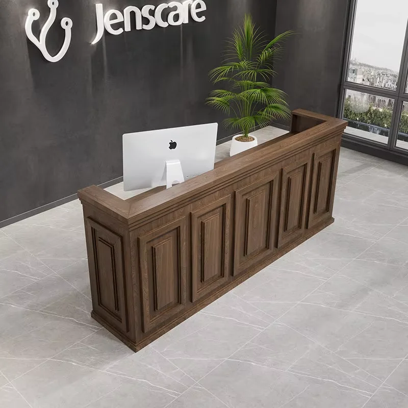 School Hotels Reception Counter Luxury Modern Retail Store Reception Counter Cashier Checkout Theke Empfang Office Furniture