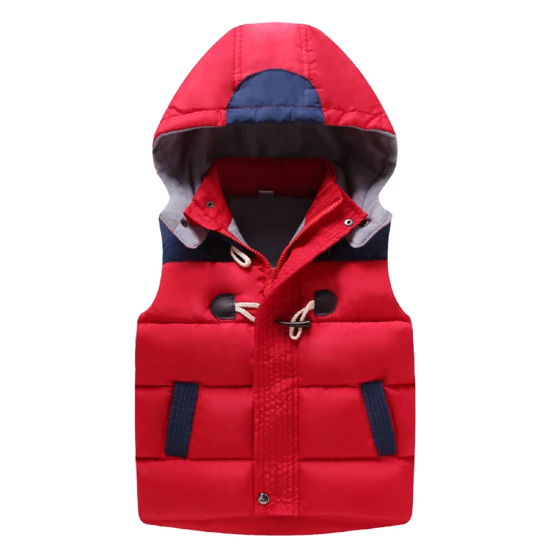 2025 New Boys Vest Winter Korean Version Girl Thickened Warm And Joker Hooded Down Waistcoat Jacket Children Clothing 2-10Years