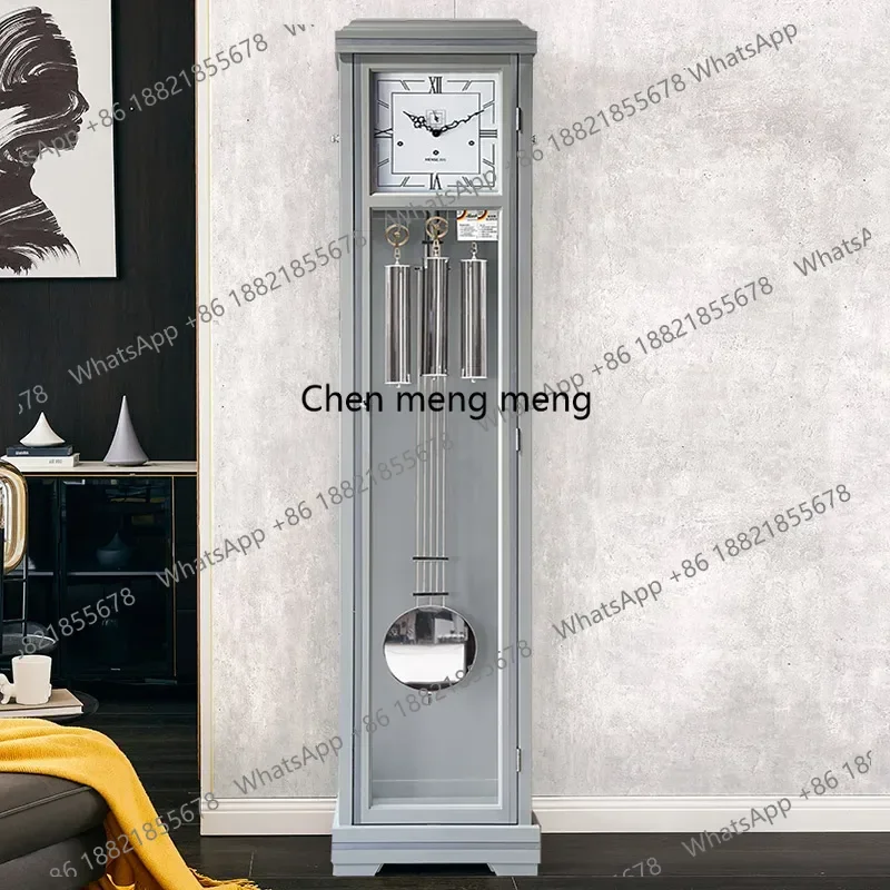 

German Helmler living room mechanical floor clock light luxury modern simple solid wood pendulum clock