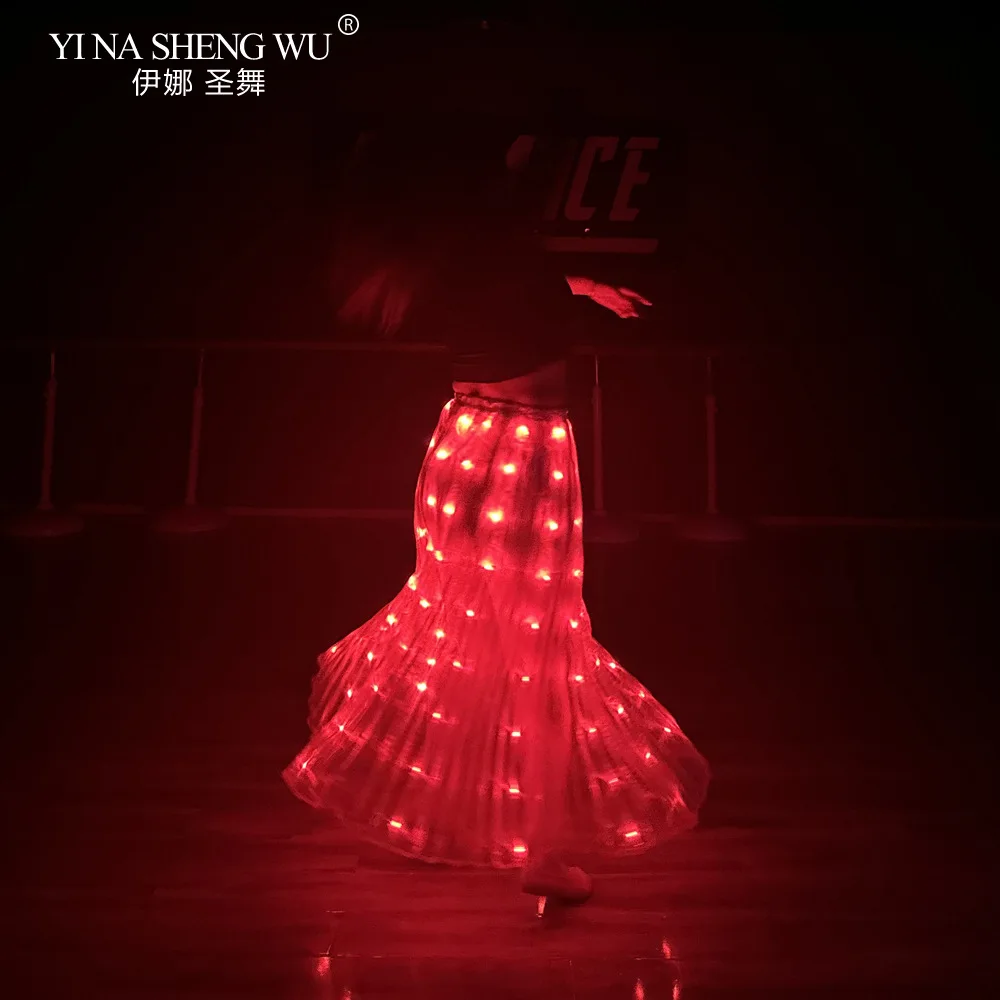 LED Buikdans Rok voor Volwassenen Prestatie Props 7-kleuren Dancewear Party Stage Kostuums Nachtclub Prestaties Accessoires