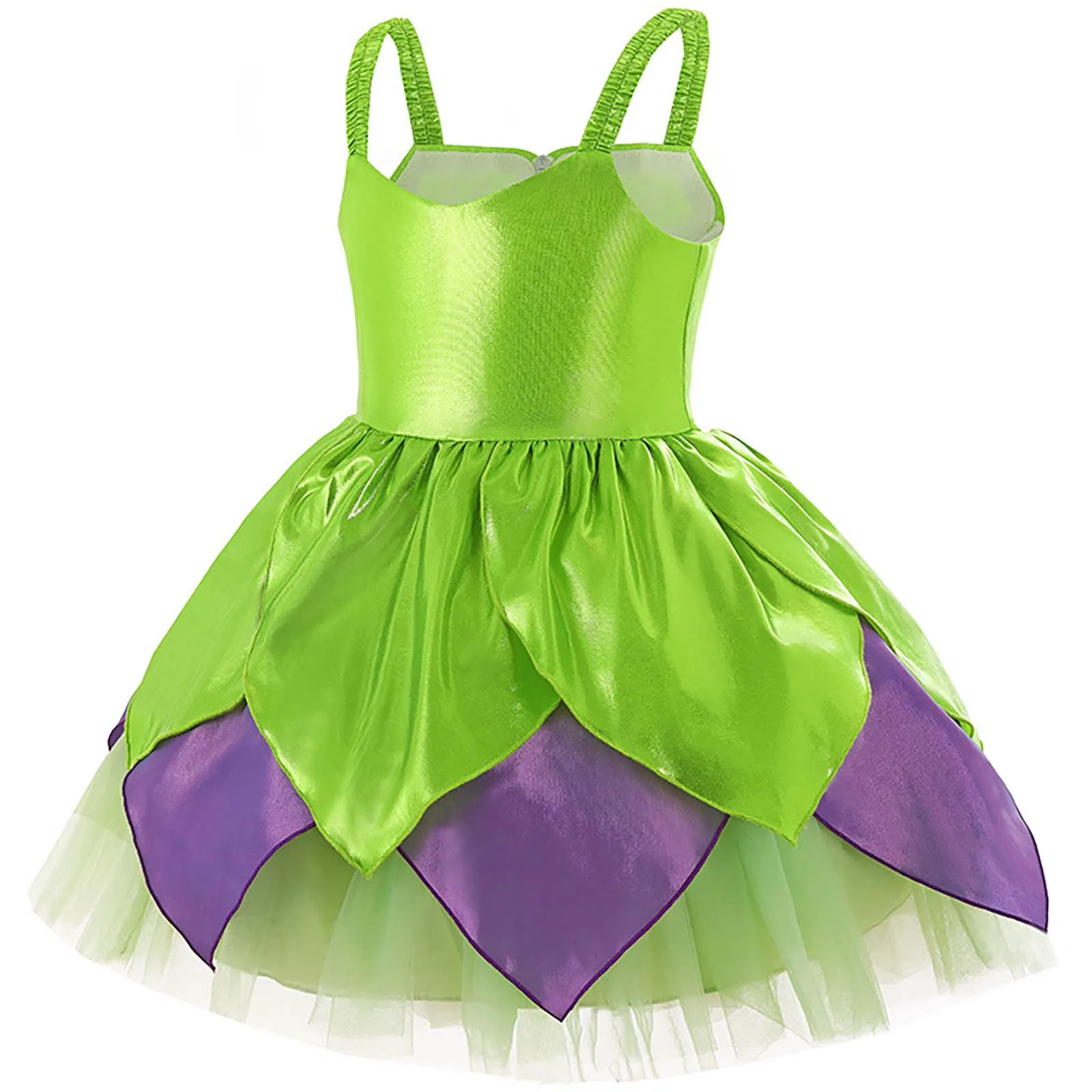 Girl Halloween Flowers Fairy Costume Dancewear Flower Elf Cosplay Dress Tiered Princess Dress for Party Stage Performance