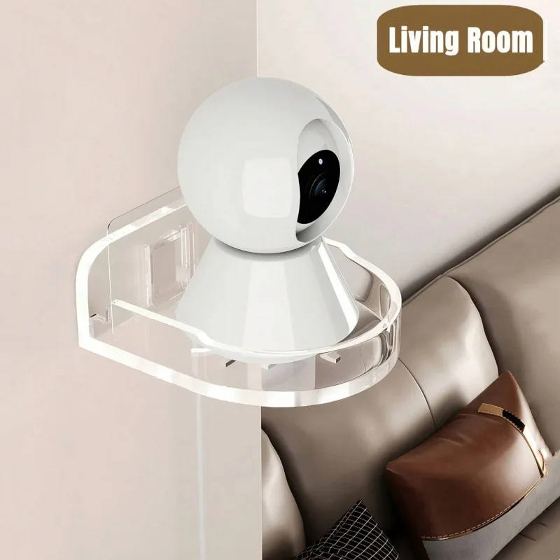 

Acrylic Wall Mount Floating Shelf No Drill Adhensive Mini Security Camera Baby Monitor Small Items Storage Support Holder Stand