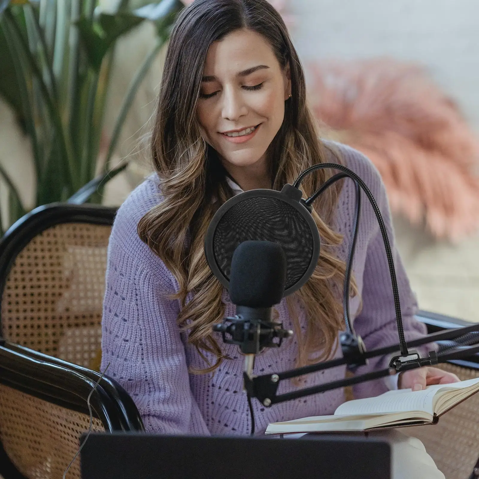 Anti-blast Microphone Shield Handheld Plastic Windproof Sound Proof Condenser Mic Cover Protector Recording KTV Stage