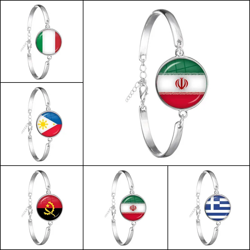 

Classic Flag Bracelet China France Poland Puerto Rico Montenegro Angola Senegal Philippines Japan Jewelry Ladies Girls Bracelets