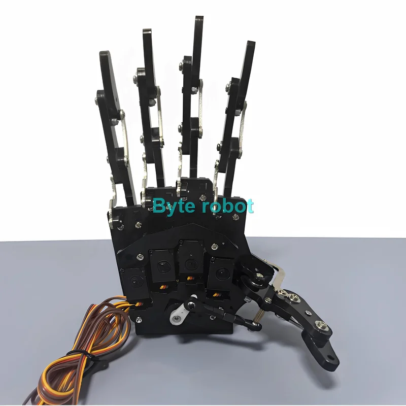 Palma mecánica biónica de mano humanoide robótica montada de 5 Dof con cubierta de Metal mano programable 5 servos pequeños Control 5 dedos