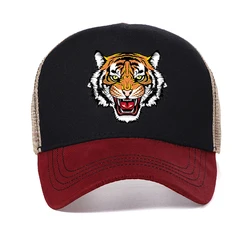 Nowy bawełniany tygrys czapka baseballowa z nadrukiem mężczyzn czapka hip-hopowa letnia siatka oddychająca czapki Trucker Unisex czapki z prostym daszkiem Gorras