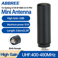 ABBREE Mini Antenna SMA-Female UHF 400-480MHz High Gain Antenna For Baofeng UV-5R BF-888S UV-21 UV-32 Quansheng UV-K5 5R Plus