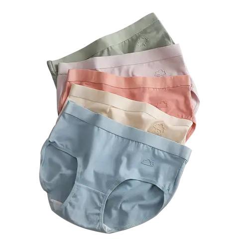 5 Stuks 2023 Vrouw Katoenen Panti Slips Driehoek Ondergoed Voor Jonge Meisjes Onderbroek Lady Mid Taille Cloud Slipje Vrouwen lingerie