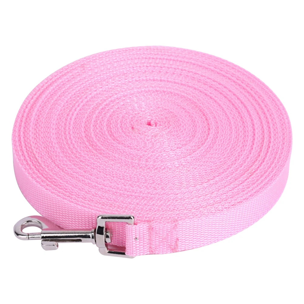

Heavy Duty Pet Leash Dog Training Lead Long Durable Pp Release Connector For Puppy Training Pink