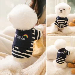 Autumn Winter Dog Clothes Little Bear Ears Flip Collar Knitted Sweater Cat Clothes Small Dog Pet Clothing Designer Dog Clothes