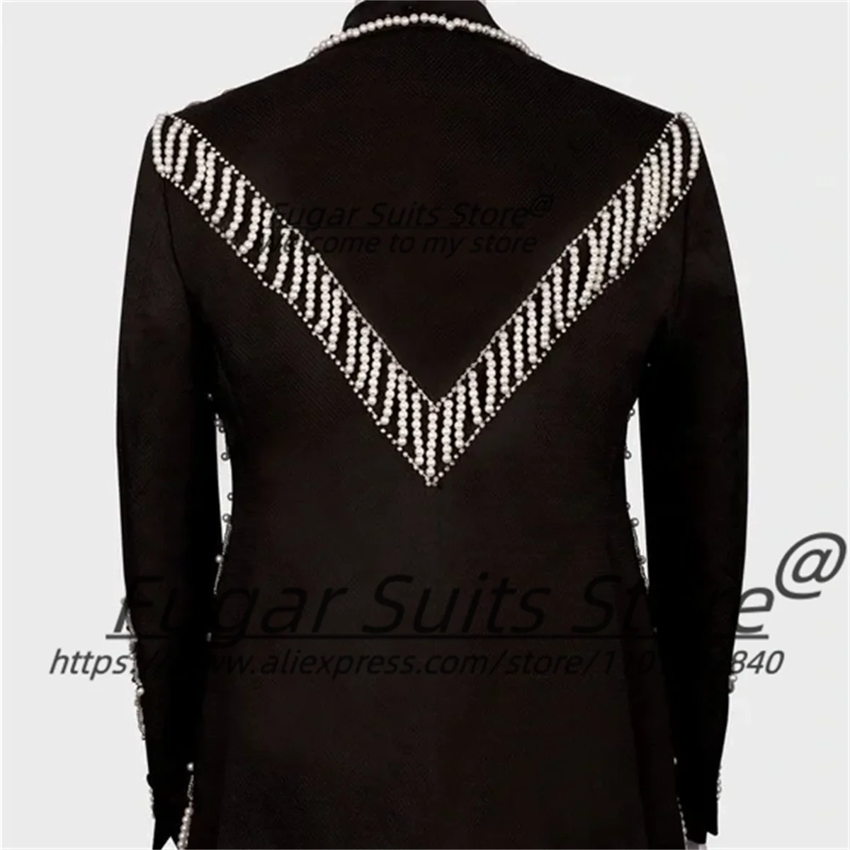 Shine Beadwork Elegant Men Suits Slim Fit Shawl Lapel Groom Wedding Tuxedos 3 Pieces Sets High-end Male Blazers Prom Ropa Hombre