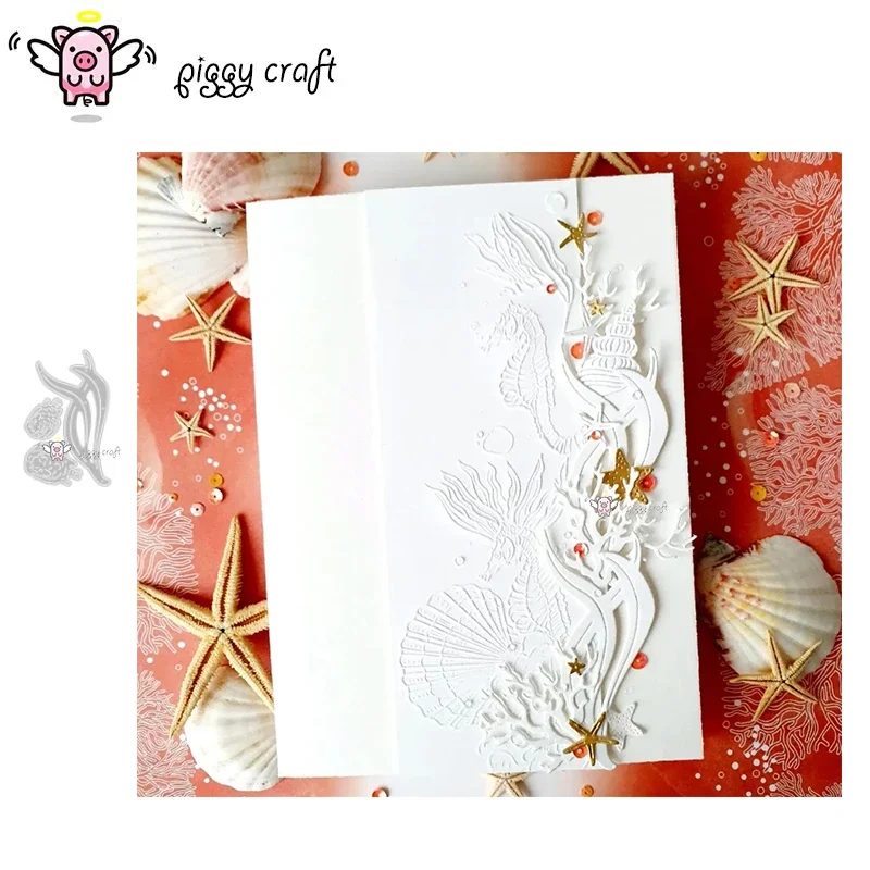 

Piggy Craft metal cutting dies cut die mold Seaweed dolphin Scrapbook paper craft knife mould blade punch stencils dies