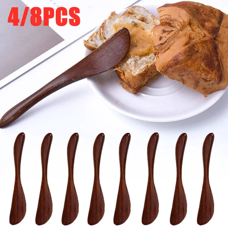 4pcs Wooden Marmalade Knife Japan Butter spatula Dinner Knives Thick Handle Knife Style Cheese Cutter Kitchen Accessories