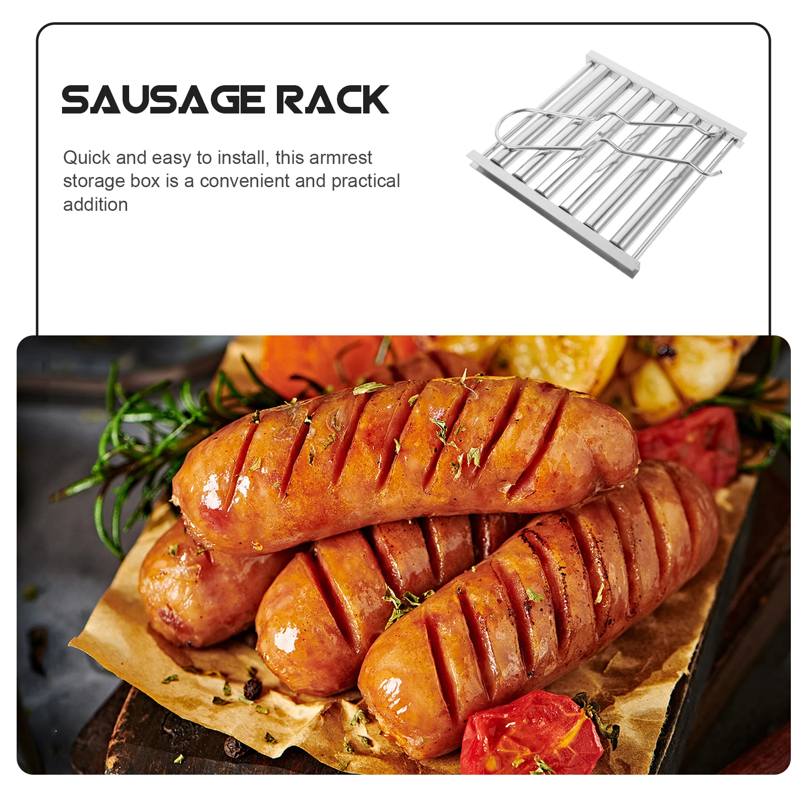 Rak St BBQ Sosis Hot Dog Baja Tahan Karat untuk Berkemah Luar Ruangan Penggemar Rumah Memanggang Piknik Barbekyu Portabel