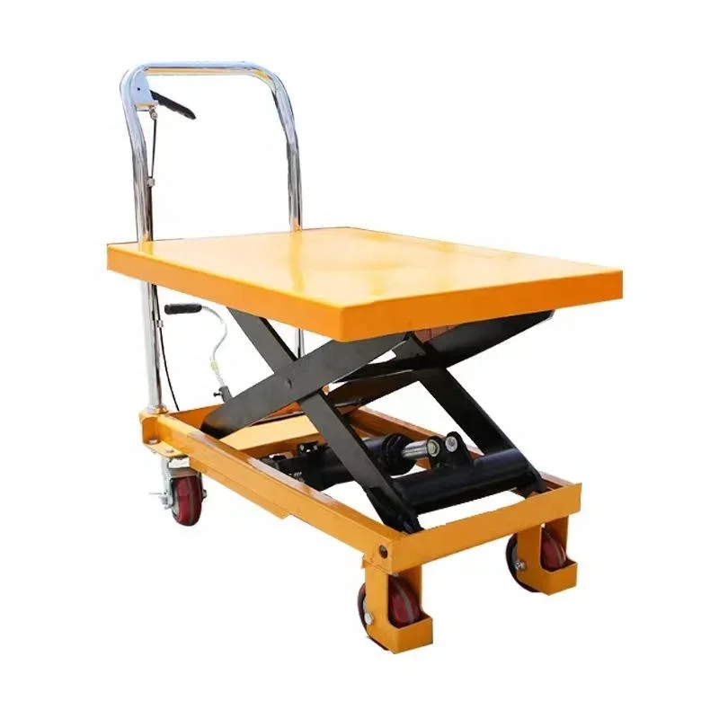 

Trolley Lift Scissor Lifting Platform With Low Price Portable Manual Hydraulic Flat Car