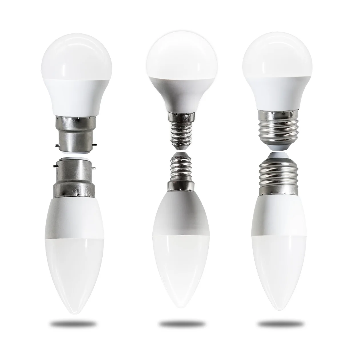 

10PCS LED Candle Bulb Lamps E27 E14 B22 Llight Bulbs Energy saving Lamp ra80+ Warm Cool lighting for Home Livingroom Foyer