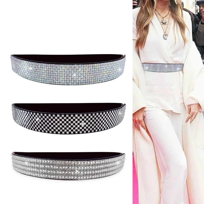 Rhinestone Corset Belt for women high-end luxury brands Elegant Women\'s belt female Plus Size Wide Cummerbund  Desiner Waistband