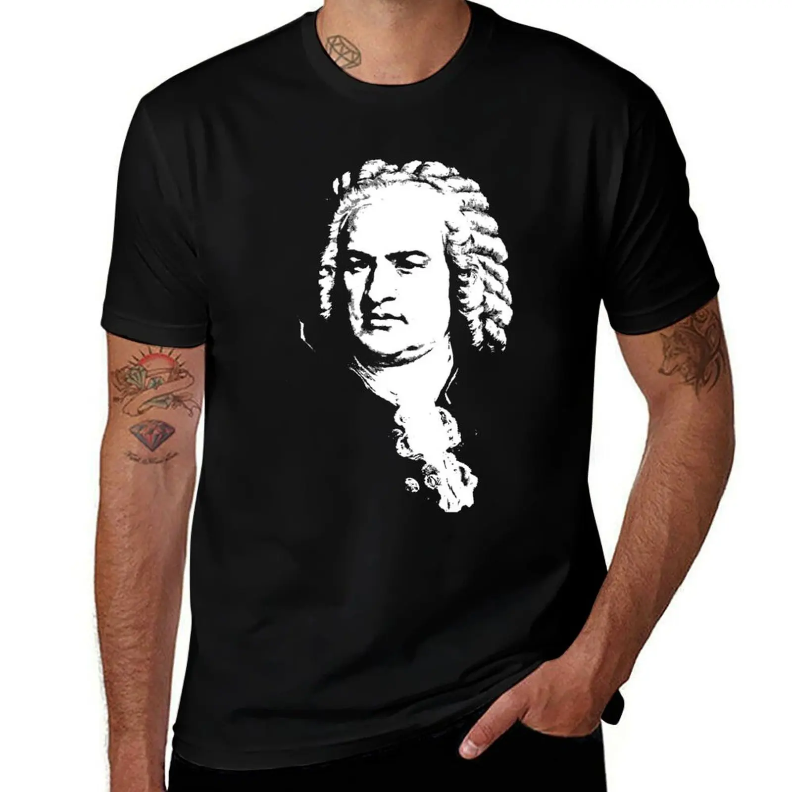 Johann Sebastian Bach T-Shirt Simple Casual Short Sleeve Tee T-Shirt