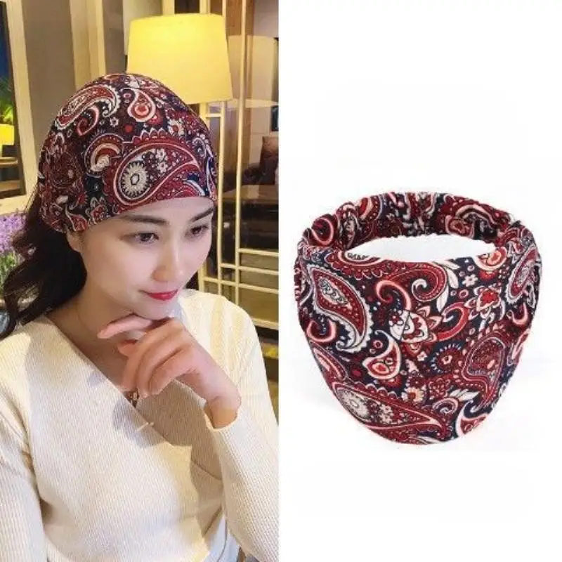 Faixa de cabeça larga de pano para cobrir cabelo branco internet celebridade cabelo arrumação rosto lavagem bandana lenço cocar