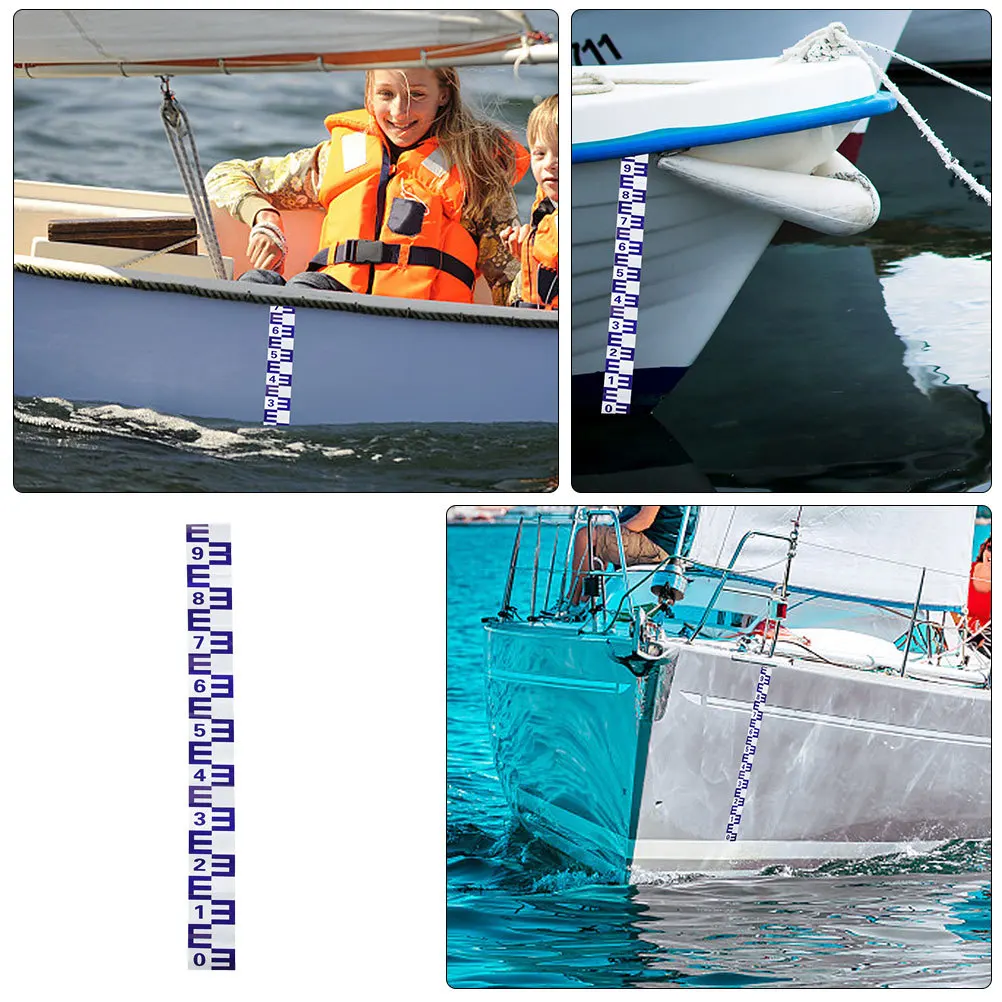 2pcs Water Level Measuring Stickers Self Adhesive Waterproof Gauge For Fish Tanks Pools Boat Marine Depth Scale Reflective Easy