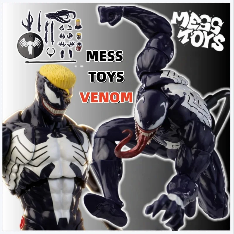 

Hot Venom Mess Toys Lethal Neighbor Spider Man Symbiotic Black Suit Messtoys Spiderman Anime Action Figure Model Doll Gifts Toys