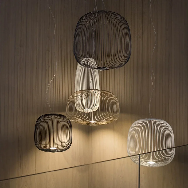 foscarini spokes lustres para sala de estar ferro gaiola de passaro luxo restaurante pendant light bar dinning table 01