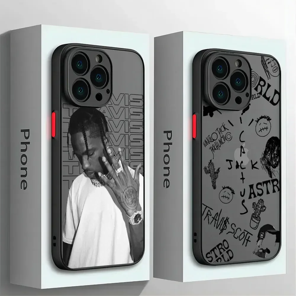 Luxury Travis Scott Cactus Jack Phone Case For iPhone 16 15 14 13 12 11 Mini Pro Max X XR XSMax 7 8 Plus Matte Transparent Cover