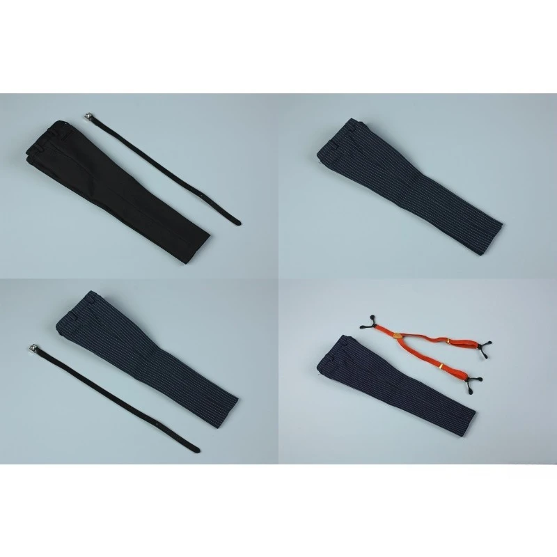 

1/6 Scale Action Figures Formal Black/gray Pants with Belt Clothes Model for 12-inch AT011/020 MB002 Body Decoration