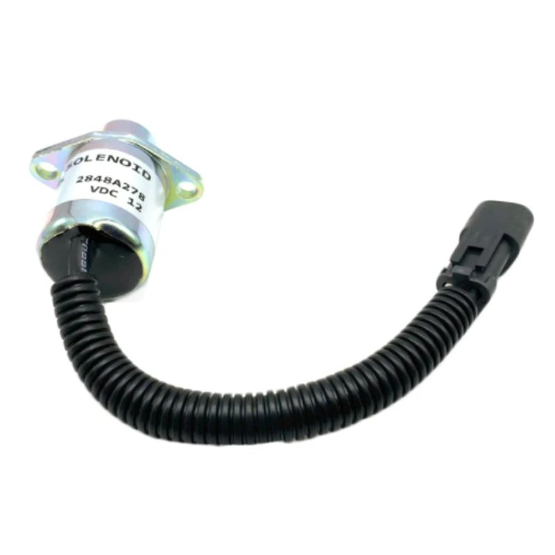 2848A278 172-7209 Fuel Shut Off Solenoid 12V for Caterpillar Engine 3024C 3034 for Perkins for Hyster Engine UB704 Stop Solenoid
