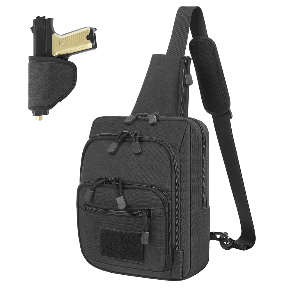 Bolsa de pistola táctica, bolsa de almacenamiento de transporte de pistola oculta, bolsa de hombro, bolsa de pecho, bolsa de Honda para caza,