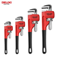 DELIXI ELECTRIC 8-inch Heavy Duty Pipe Wrench，High Carbon Steel Aluminum Large Opening Adjustable Wrench，Cutting of Pipe Pliers
