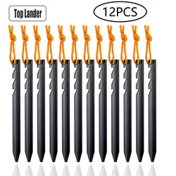 12Pcs/lot 18cm Heavy Duty Aluminum Alloy Tent Stakes Pegs Travel Outdoor Camping Accessories Tarp Ultralight Nails Ground Peg