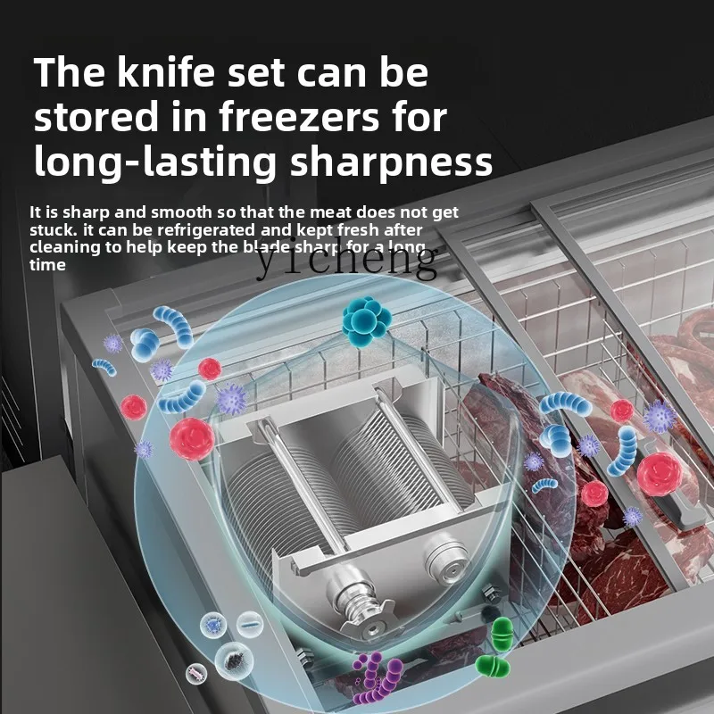 ماكينة تقطيع اللحوم الطازجة الأوتوماتيكية الكهربائية التجارية عالية الطاقة من الفولاذ المقاوم للصدأ ZZ
