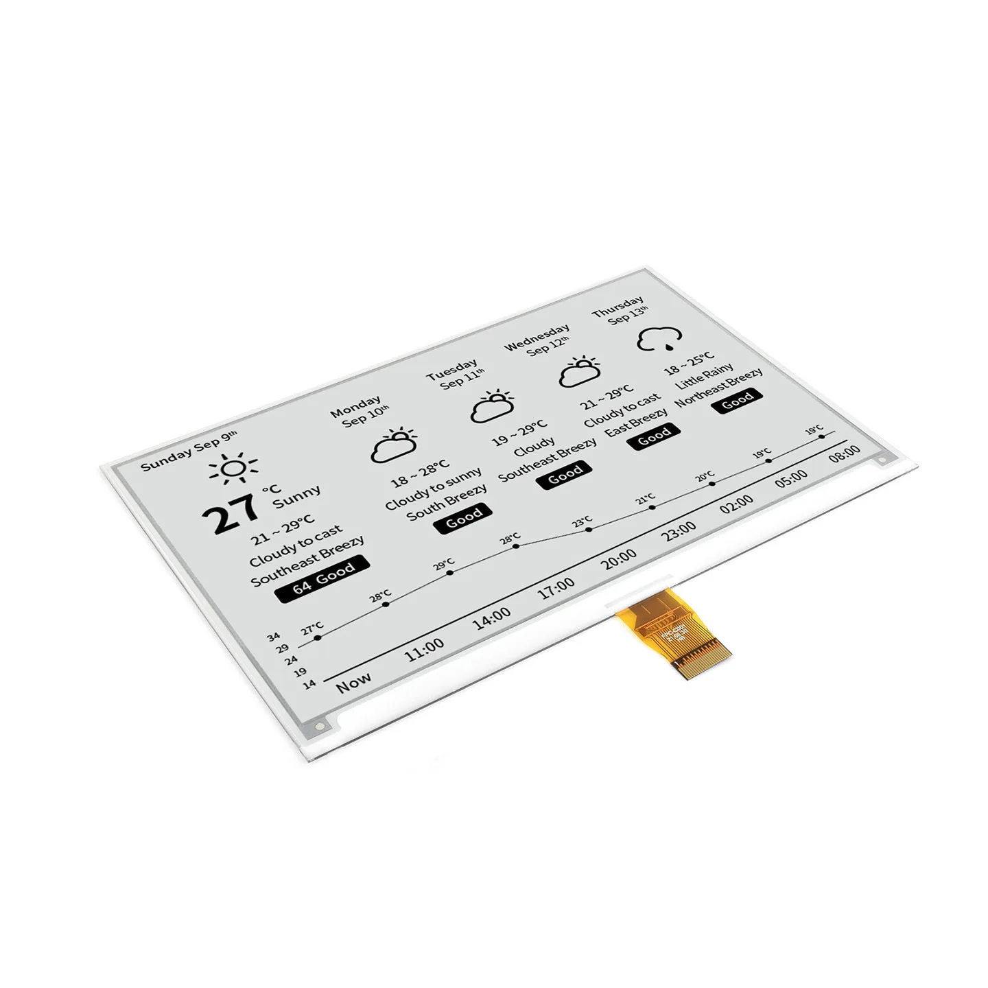 Waveshare 7.5 Inch E-Ink E-Paper Screen, Bare Screen / Module / Enclosure SPI Interface, Compatible with Arduino & Raspberry Pi