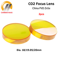 2pcs China ZnSe Focus Lens CO2 Laser Lens Dia.18 19.05 20mm FL38.1mm 50.8 63.5 75 100 127mm for Laser Engraving Cutting