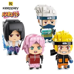 keeppley Naruto blocchi di costruzione Team 7 Hatake Kakashi Haruno Sakura Uzumaki Naruto Uchiha Sasuke modello assemblato giocattoli per bambini