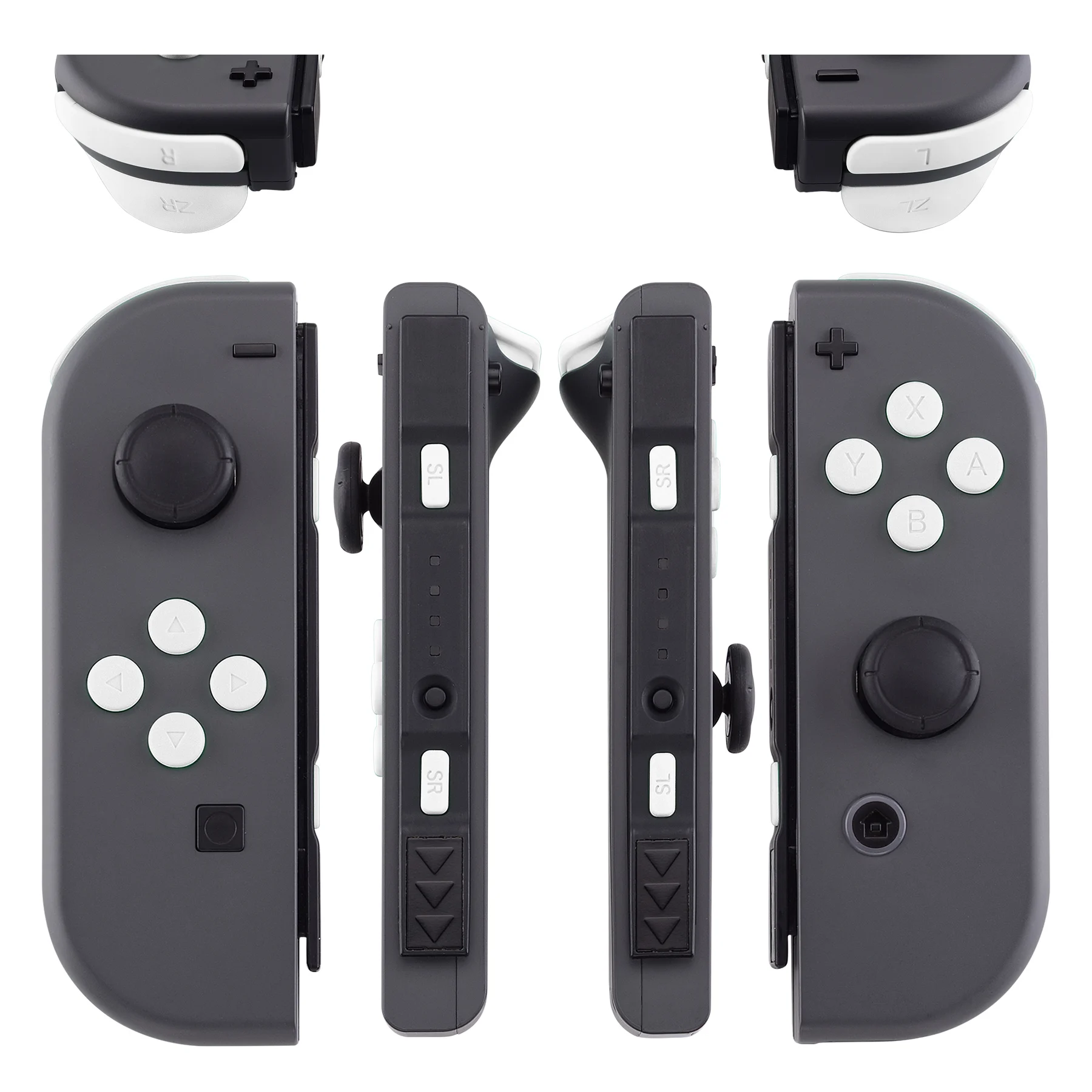 Extremerace pełny zestaw przycisków z narzędziami do przełącznik NS & OLED JoyCon, Soft Touch ABXY SR SL L ZR ZR ZL-biały