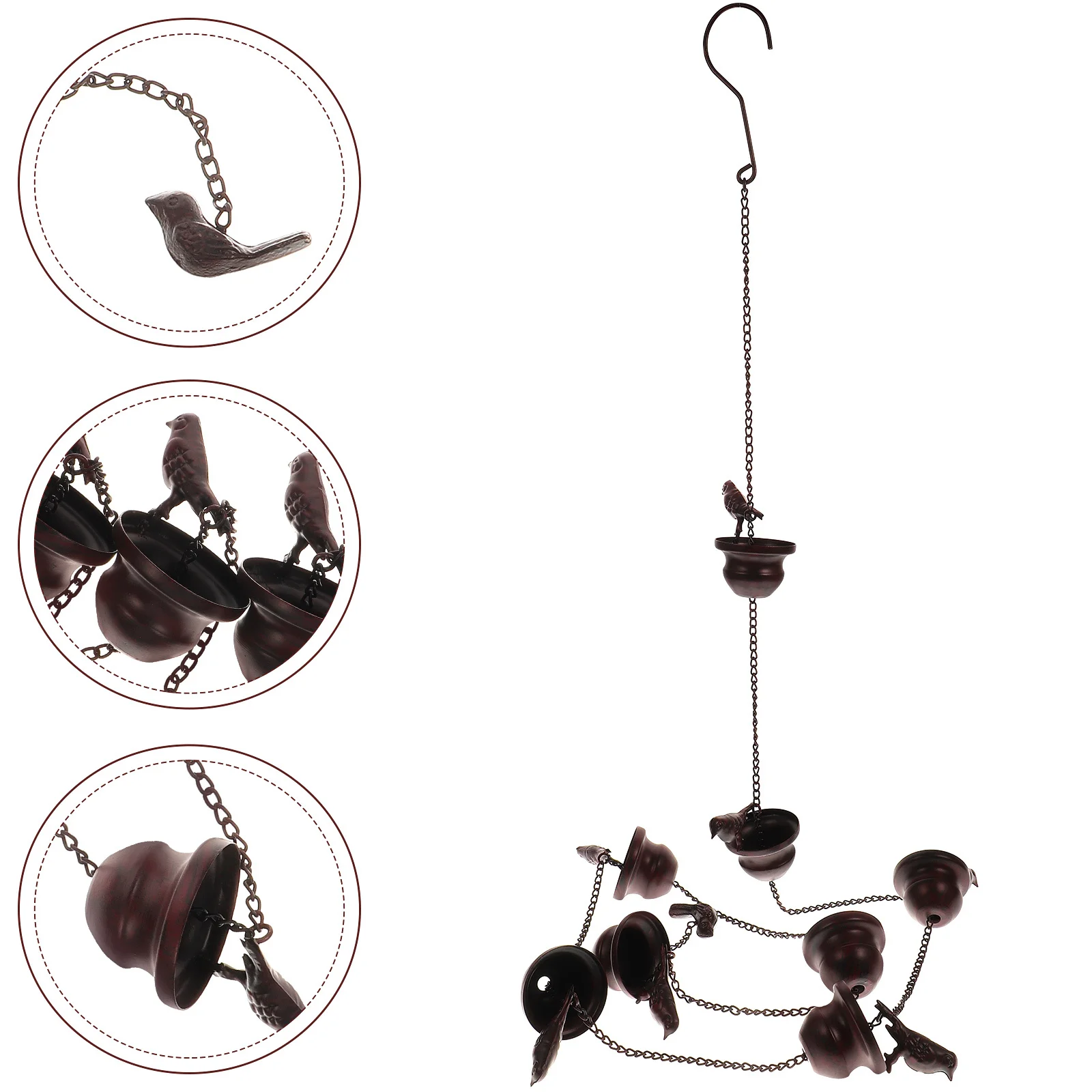 سلسلة المطر الرجعية النحاس الزخرفية مزراب الصرف في الهواء الطلق حديقة المنزل دائم المحمولة خفيفة الوزن سهلة التركيب هدية الجمال #1