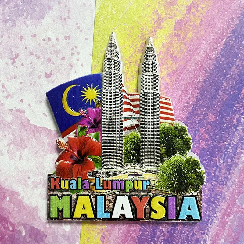 3D Kuala Lumpur Twin Towers Magnetic Fridge Magnet Travel Souvenir Home Decorative Ornament
