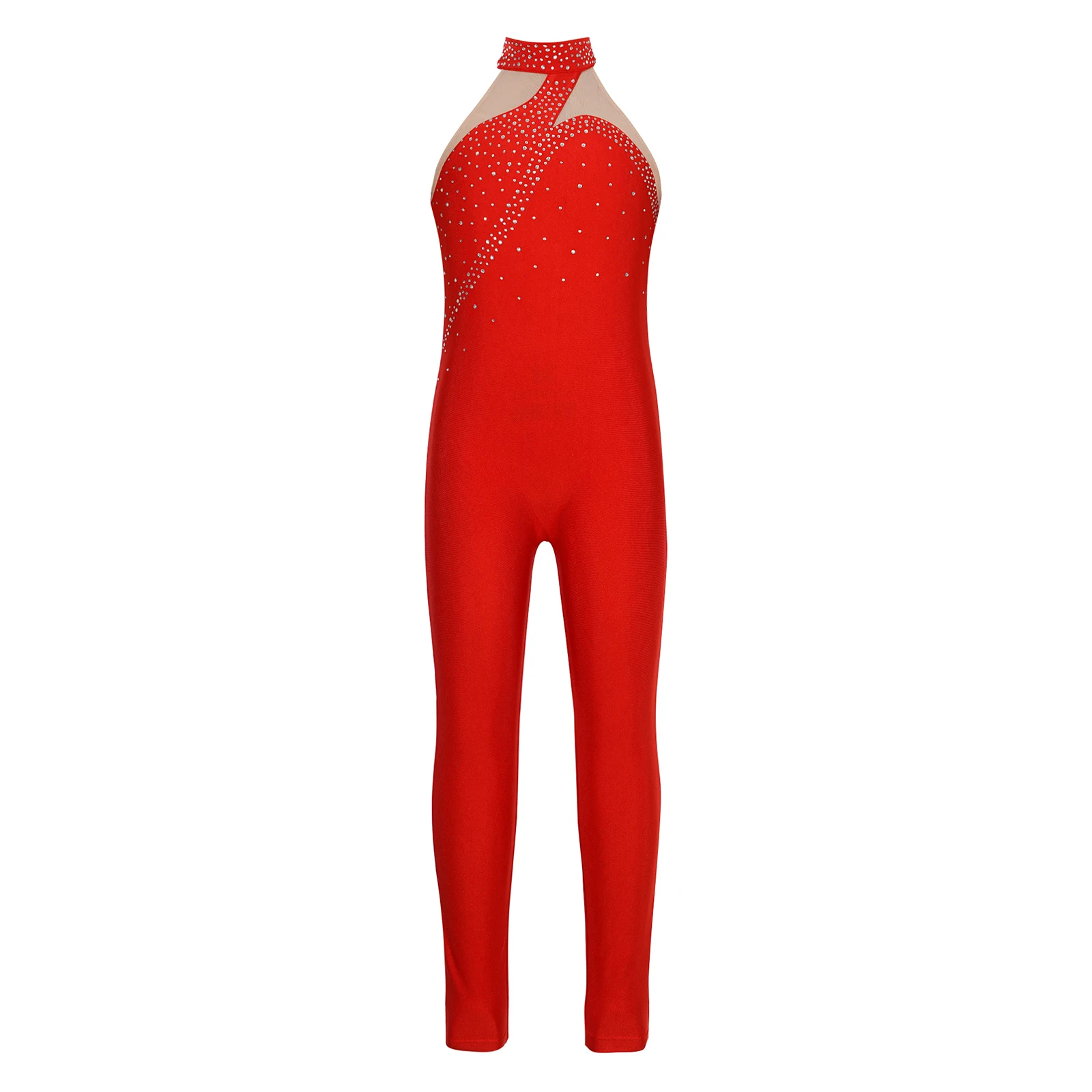 Body gimnastyczne dla dzieci Rhinestone taniec baletowy Unitard dzieci bez rękawów figurowe kombinezon dla dziewczynek joga trykot