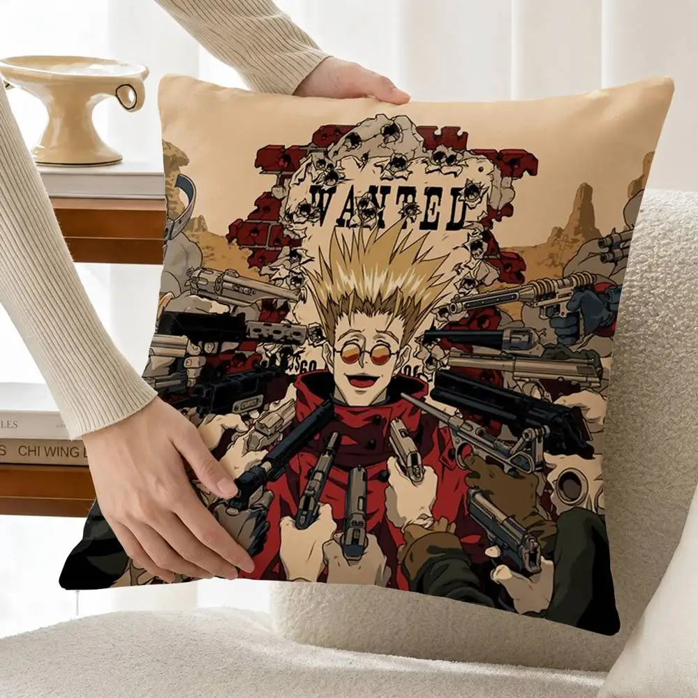 V-Vash the Stampede T-Trigun Customizable Square Cushion Cover Double Sided Print Pillow Case