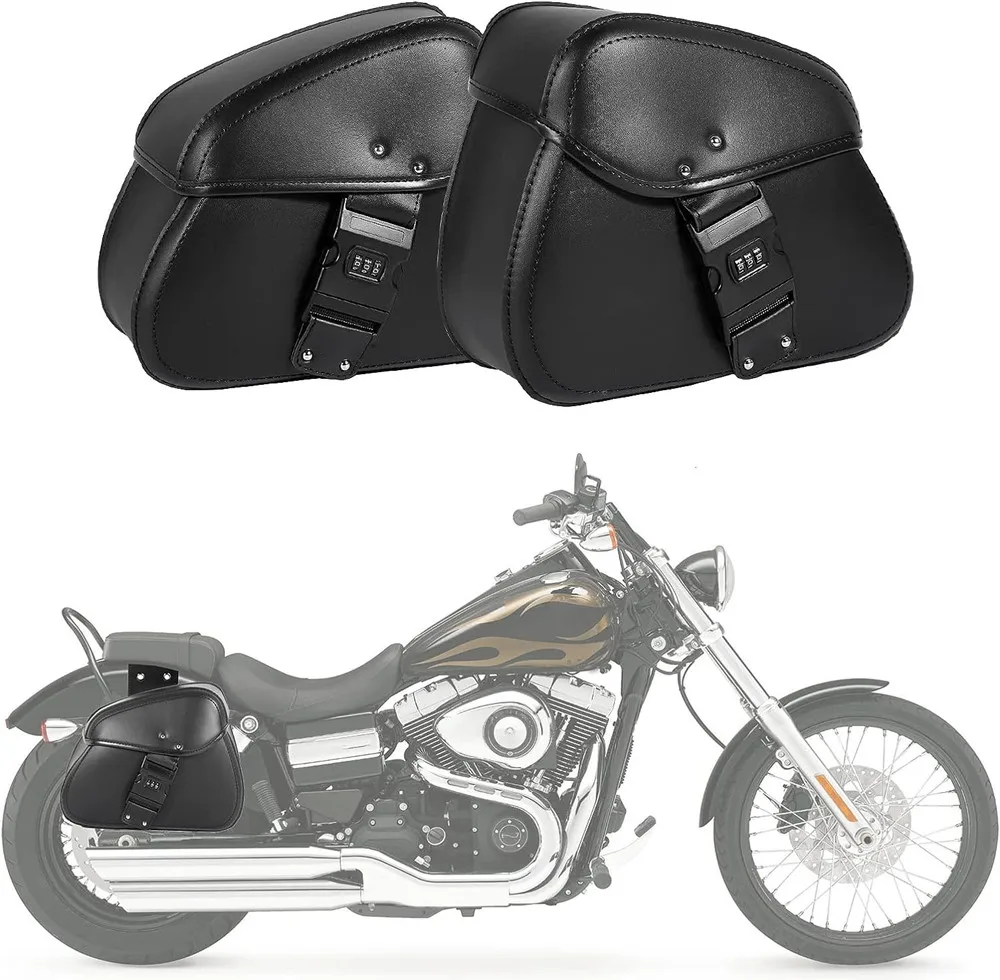 Bolsa Lateral Universal de PU para Motocicleta, Bolsa de Ferramentas, Pacote de Bagagem, Alforjes para Honda Yamaha Suzuki Harley 883, Bolsa para Banco Traseiro