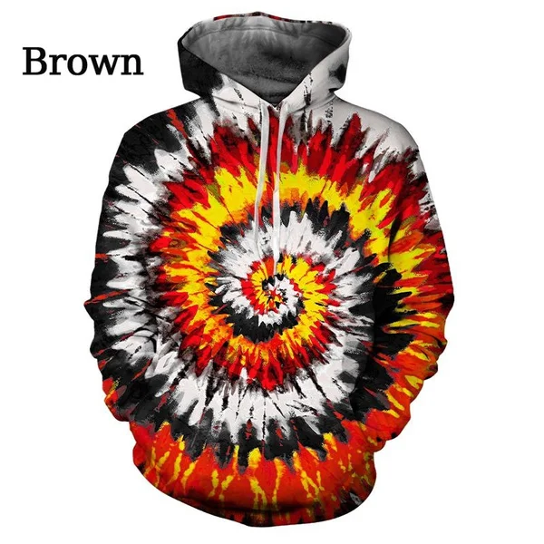 Men's and Women's Tie-dye Pattern 3D Printing Hoodies Geometric Colorful Casual Street Dizzy Hypnotic Pullover Hoodie