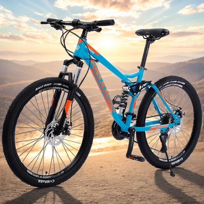 

Soft tail Dual shock absorption Mountain bike Four-link shock absorber High carbon steel frame Mechanical disc brake 26 inches