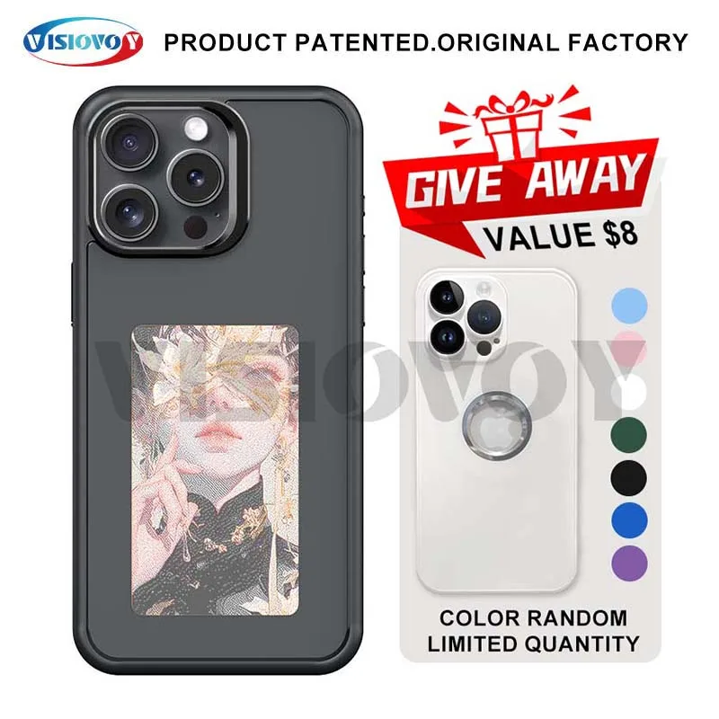 

NFC Smart Phone Cases Battery Free For 13 14 15 Pro Max E ink Screen Phone Covers Back Cases With Protector Anime Cartoon Funda